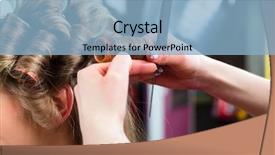  Presentation with curling - Slides with stylistic - hairdresser - hair stylist curling background and a light blue colored foreground
