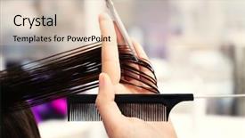  Presentation with hair - Beautiful slide deck featuring stylistic - professional hairdresser cutting clients hair backdrop and a lemonade colored foreground