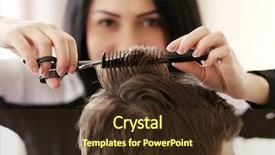  Presentation with haircut - Colorful theme enhanced with stylistic - professional hairdresser making stylish haircut backdrop and a tawny brown colored foreground