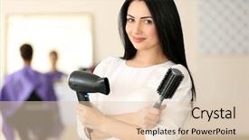  Presentation with professional - Amazing presentation theme having stylistic - professional hairdresser with comb backdrop and a lemonade colored foreground