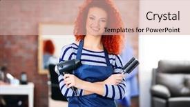  Presentation with professional development women success - Cool new presentation with stylistic - professional hairdresser with comb backdrop and a lemonade colored foreground