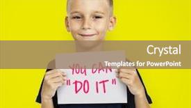  Presentation with cheerful stylish city girl using - Presentation theme having stylist's hand using curl background and a coral colored foreground