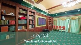  Presentation with banquet hall - Audience pleasing slide set consisting of stylize banquet hall at restaurant backdrop and a  colored foreground