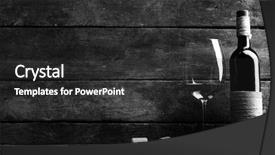  Presentation with stylized - Audience pleasing slide deck consisting of stylized - bottle and glass of wine backdrop and a dark gray colored foreground