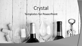  Presentation with corkscrew - Beautiful slide set featuring stylized - bottles of wine glass backdrop and a white colored foreground