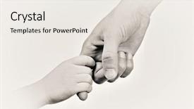  Presentation with black child - PPT theme consisting of stylized - child and mother hands black background and a sky blue colored foreground