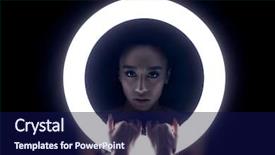  Presentation with stylized - Presentation theme having stylized - portrait young african woman background and a navy blue colored foreground