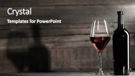  Presentation with bottle - Slide deck consisting of stylized - wine bottle with glass background and a dark gray colored foreground