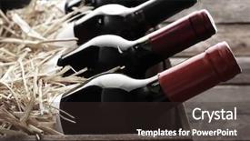  Presentation with bottling wine - Beautiful theme featuring stylized - wine bottles in wooden crate backdrop and a tawny brown colored foreground