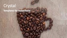  Presentation with stylized - Cool new slide set with stylized cup of coffee out of coffee beans backdrop and a coral colored foreground