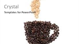  Presentation with stylized - Audience pleasing PPT theme consisting of stylized cup of hot coffee on the plate isolated on white backdrop and a white colored foreground