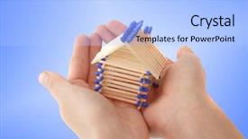  Presentation with stylized - Presentation enhanced with stylized house out of matchstick background and a  colored foreground