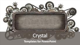  Presentation with stylized - Beautiful slide deck featuring stylized mechanical collage made backdrop and a dark gray colored foreground