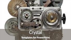  Presentation with stylized - PPT layouts having stylized metal collage of mechanical background and a dark gray colored foreground