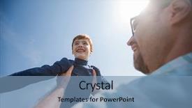  Presentation with father son hands - PPT layouts featuring stylized photo a happy father background and a teal colored foreground