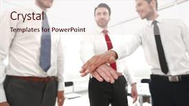  Presentation with stylized - PPT layouts consisting of stylized photo friendly business team background and a lemonade colored foreground