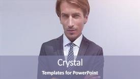 Presentation with stylized - Theme with stylized photo of serious businessman background and a coral colored foreground