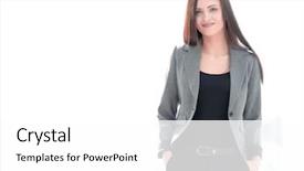  Presentation with stylized - Slide deck enhanced with stylized portrait of confident modern background and a white colored foreground