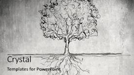 Presentation with tree roots - PPT theme having stylized tree background and a light gray colored foreground