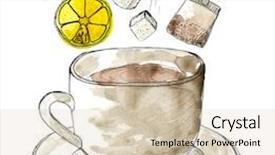  Presentation with tea cup - Slide deck featuring stylized watercolor cup of tea background and a lemonade colored foreground