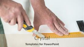  Presentation with insulation polystyrene - Cool new PPT theme with styrofoam-seiling-mounting-a-man backdrop and a lemonade colored foreground