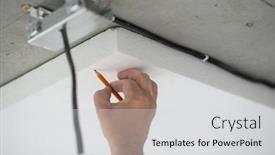  Presentation with repair - Slide set enhanced with styrofoam-seiling-mounting-a-man background and a light gray colored foreground