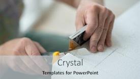  Presentation with insulation polystyrene - Presentation theme featuring styrofoam-seiling-mounting-a-man background and a sky blue colored foreground