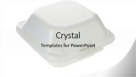  Presentation with box - PPT theme consisting of styrofoam takeaway box on white background and a light gray colored foreground