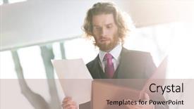  Presentation with professionalism - PPT theme with su - attractive male businessman wearing su background and a coral colored foreground