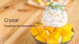  Presentation with mango - Audience pleasing presentation theme consisting of su - korean style fresh mango shaved backdrop and a yellow colored foreground