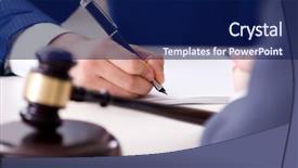  Presentation with lawyer client - Colorful presentation theme enhanced with su - lawyer talking to his client backdrop and a navy blue colored foreground