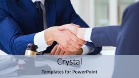  Presentation with lawyer client - PPT theme having su - lawyer talking to his client background and a  colored foreground