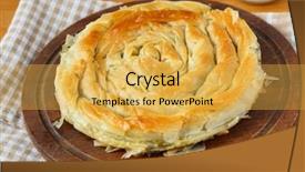  Presentation with cutting board - Slide set featuring su - turkish dish su boregi background and a yellow colored foreground