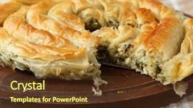  Presentation with turkish - Cool new slide deck with su - turkish dish su boregi backdrop and a tawny brown colored foreground