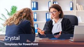  Presentation with lawyer - Presentation consisting of su - young woman visiting female lawyer background and a  colored foreground