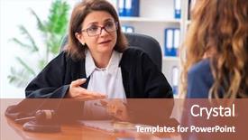  Presentation with lawyer - Audience pleasing presentation theme consisting of su - young woman visiting female lawyer backdrop and a  colored foreground