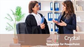  Presentation with lawyer - Amazing presentation design having su - young woman visiting female lawyer backdrop and a  colored foreground