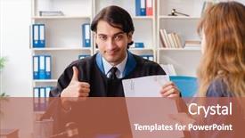  Presentation with lawyer - Amazing presentation design having su - young woman visiting male lawyer backdrop and a red colored foreground