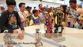  Presentation with connecting people - Colorful PPT theme enhanced with subang-jaya-november-10-robots backdrop and a coral colored foreground