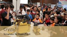  Presentation with connecting people - PPT theme having subang-jaya-november-10-robots background and a yellow colored foreground