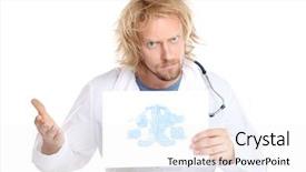  Presentation with test - Audience pleasing presentation consisting of subconscious mind - funny psychotherapist holding rorschach test backdrop and a white colored foreground