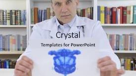  Presentation with test - Presentation theme consisting of subconscious mind - psychotherapist holding rorschach test background and a sky blue colored foreground