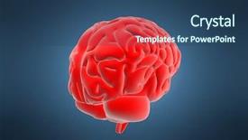  Presentation with brain - Beautiful slide set featuring subconscious mind - red brain backdrop and a ocean colored foreground