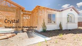  Presentation with new home - Presentation theme consisting of subdivision - transition of beautiful new home background and a coral colored foreground