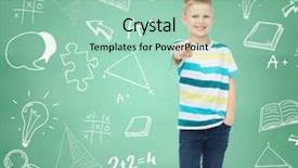  Presentation with green doodles - Presentation design enhanced with subject selection - happiness school education gesture background and a mint green colored foreground