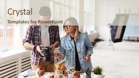  Presentation with food kides - Slides consisting of subjection women - food-bloggers consulting at work background and a lemonade colored foreground