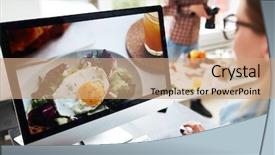  Presentation with robot design images - Amazing slide deck having subjection women - food-designer editing images for food-advert backdrop and a coral colored foreground