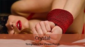  Presentation with being a single woman - Colorful presentation theme enhanced with subjection women - young bounded woman backdrop and a red colored foreground