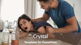  Presentation with violence woman - Colorful slide set enhanced with subjection women - young woman subjecting to violence backdrop and a violet colored foreground