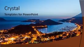  Presentation with turkey - Presentation theme featuring sublime - kas city in evening time background and a light blue colored foreground